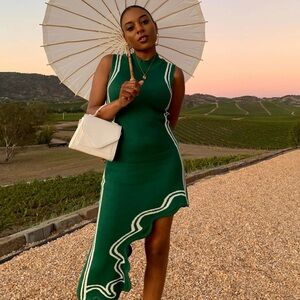 REVOLVE Green Asymmetrical Dress